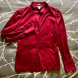 Banana Republic Women’s Burgundy Button-Down Blouse